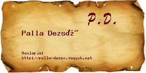 Palla Dezső névjegykártya