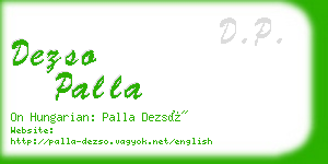 dezso palla business card